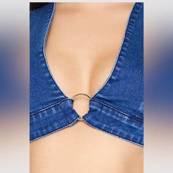 Blue Denim Crop Top - Picture 5 of 9